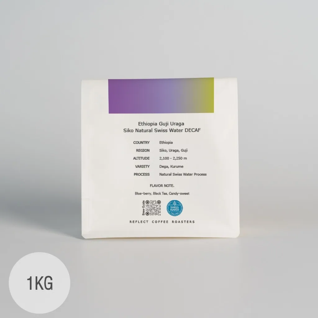 리플렉트커피 에티오피아 구지 우라가 시코 내추럴 디카페인 1kg - ethiopia coffee by reflect coffee roasters