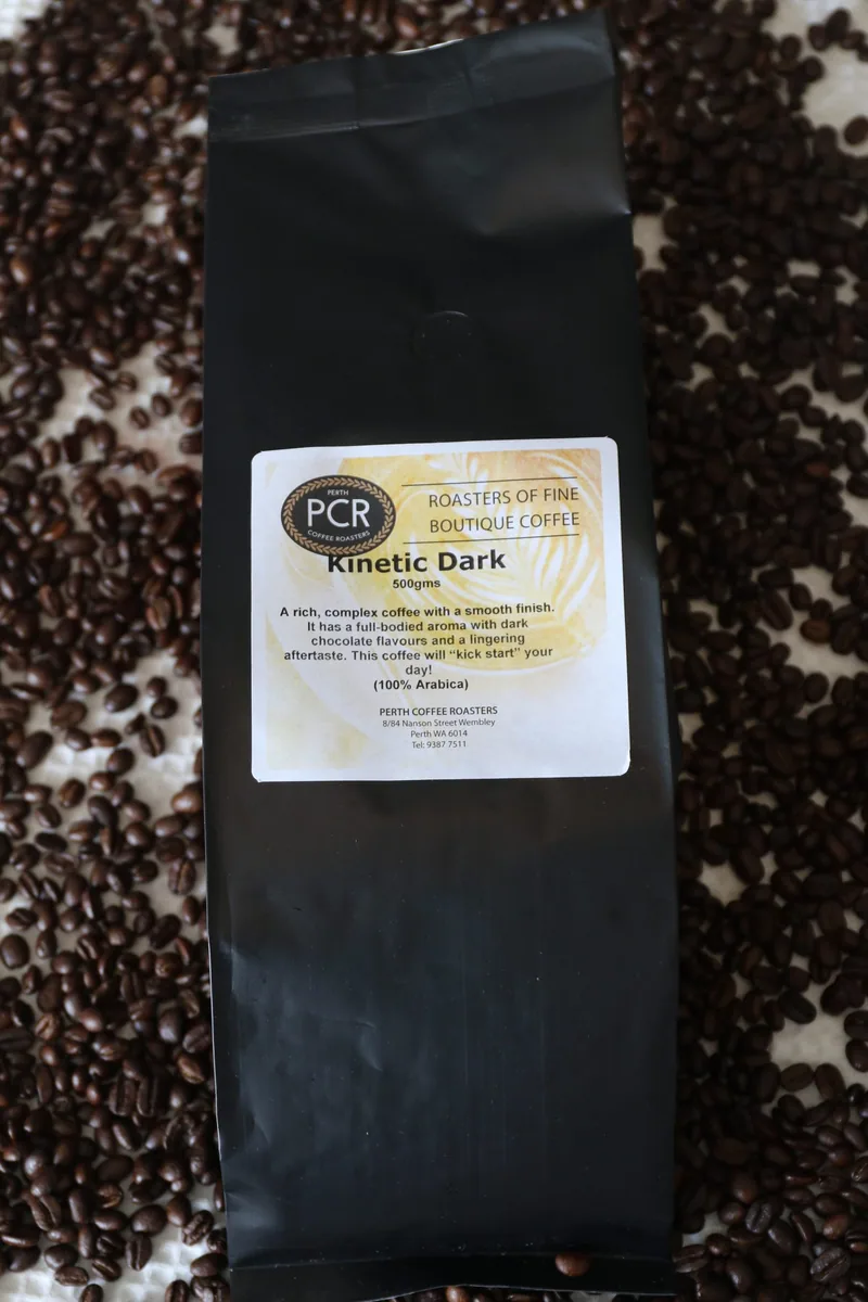 kinetic dark 500g beans coffee by perth coffee roasters