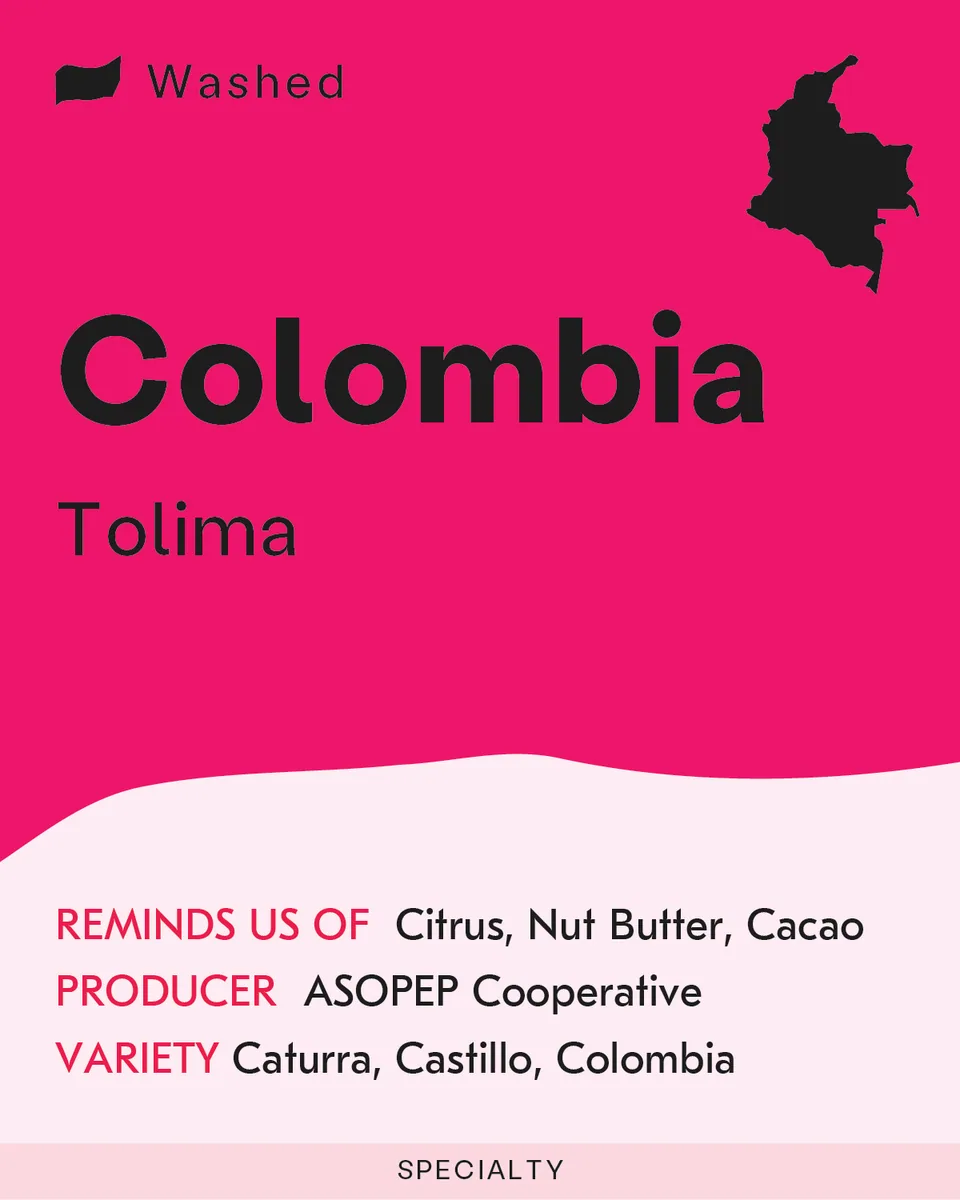 colombia, tolima coffee by sk coffee: coffee bar & roastery