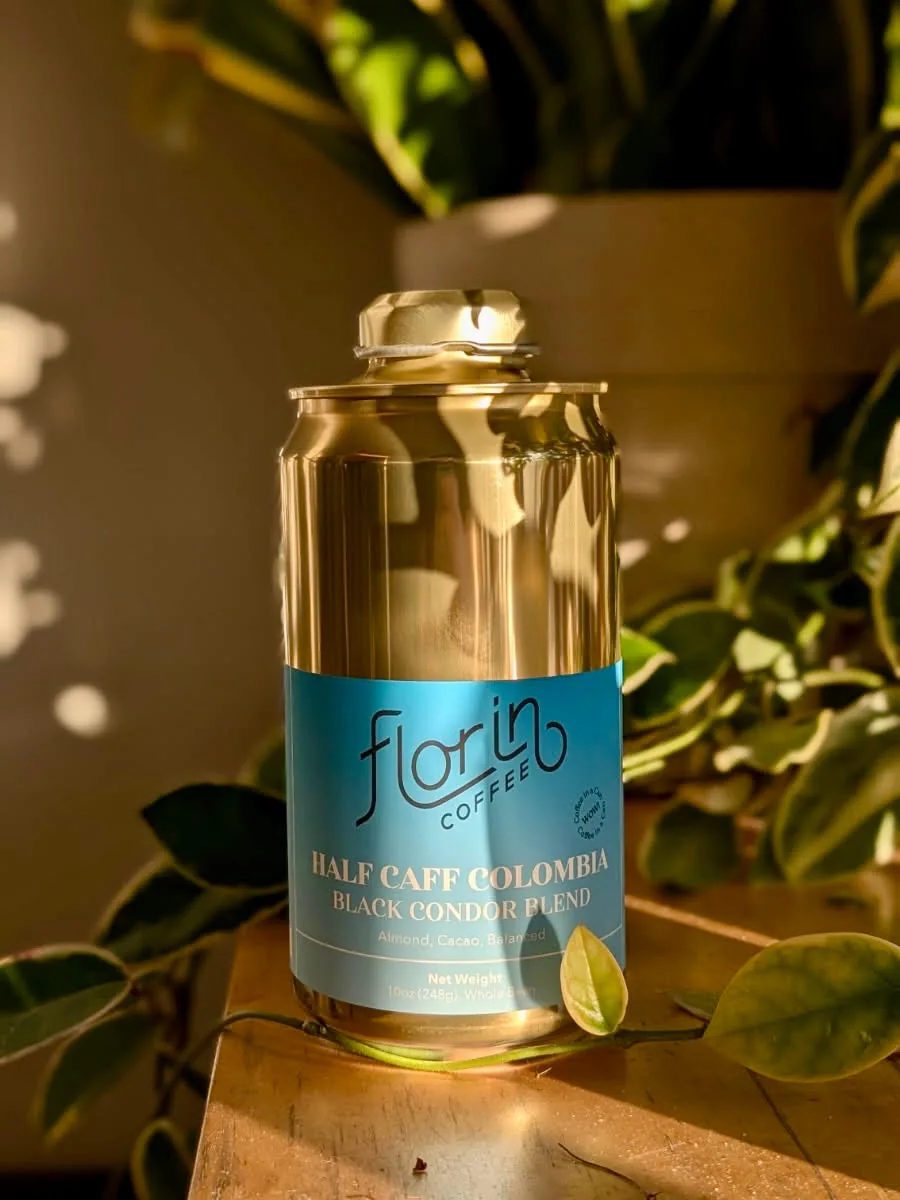 half caff colombia black condor blend coffee by florin coffee