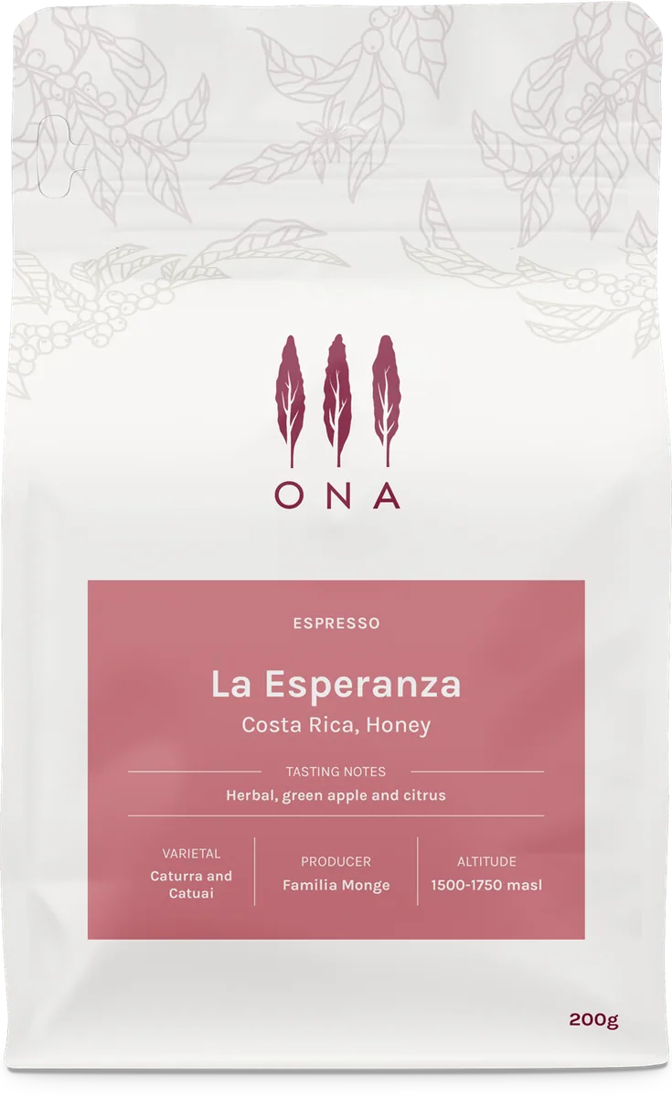 la esperanza, costa rica, honey coffee by ona