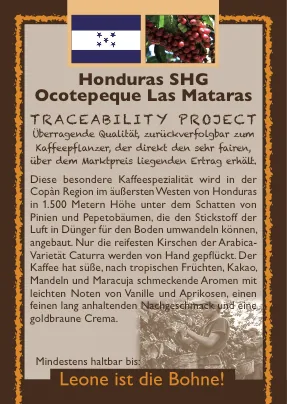 honduras ocotepeque las mataras – traceability project coffee by leone caffè