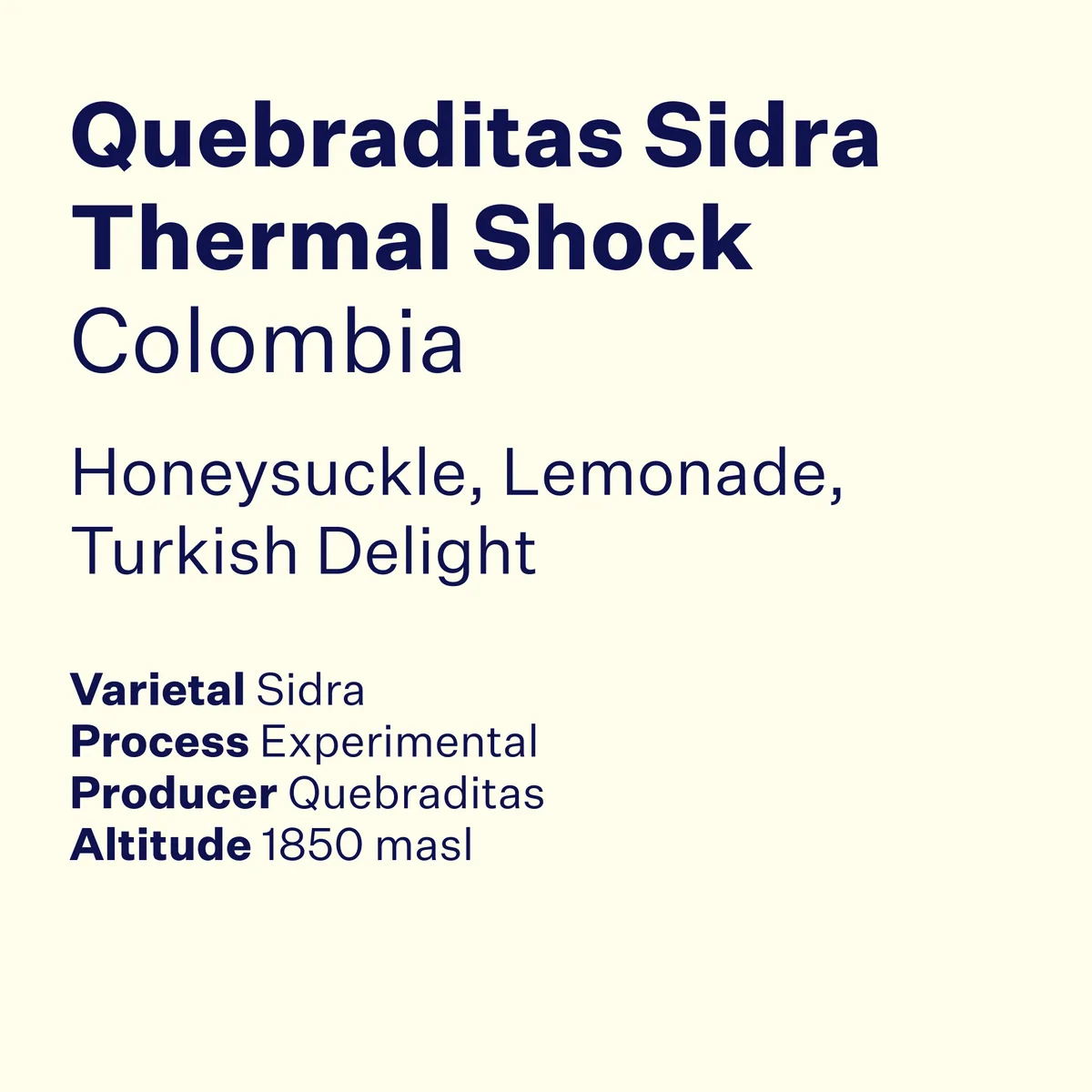 colombia quebraditas sidra thermal shock coffee by high note roasters