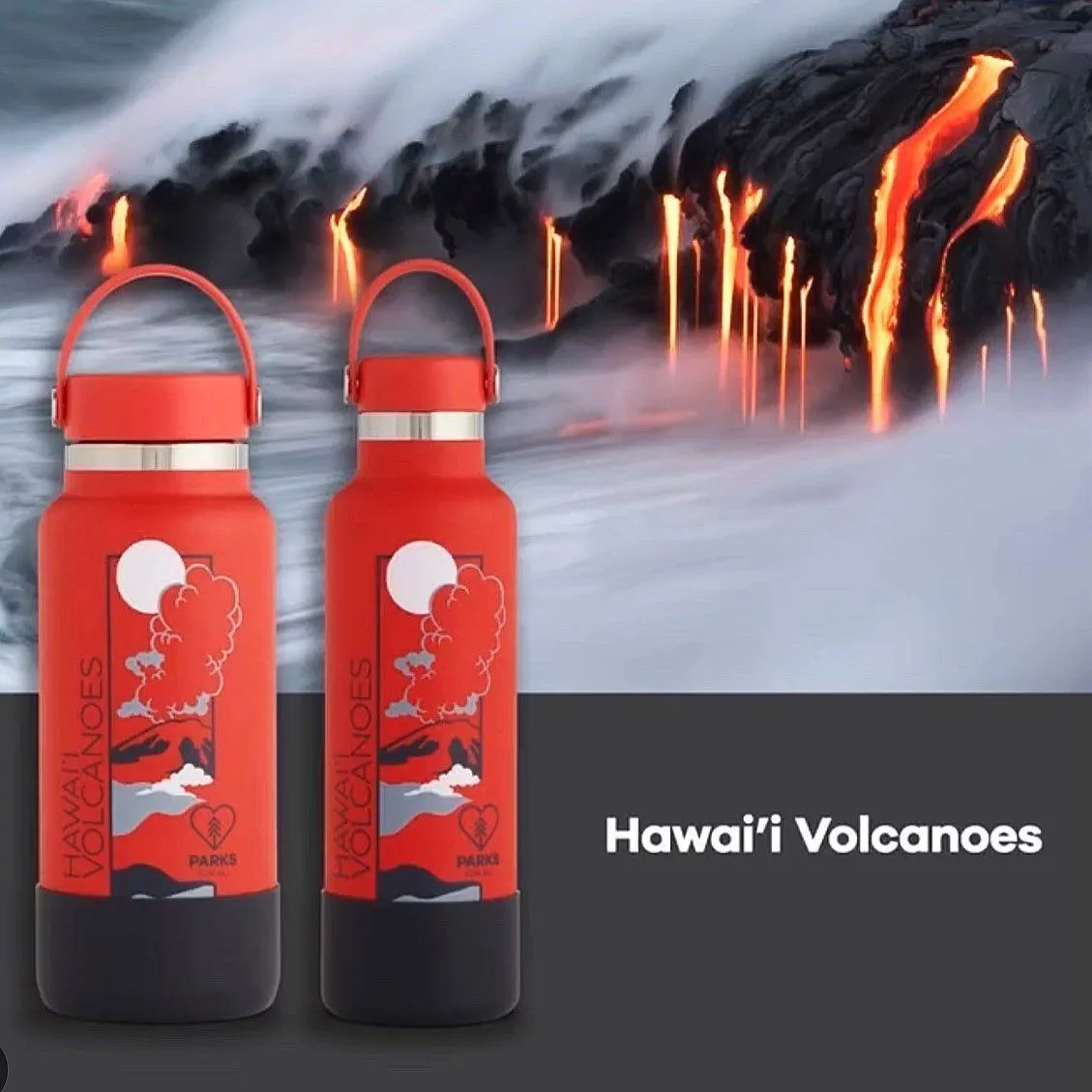 hawaii volcano national park hydroflask coffee by kona mountain coffee