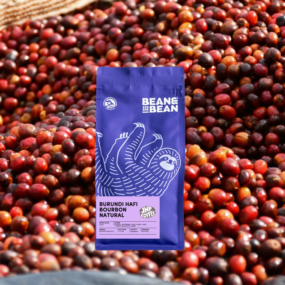 burundi hafi bourbon natural coffee by bean & bean queens — roastery & cafe