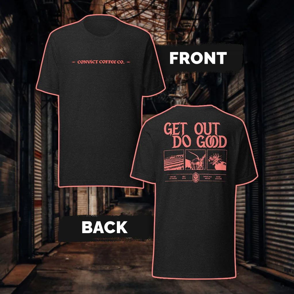get out do good frames tee coffee by convict coffee company