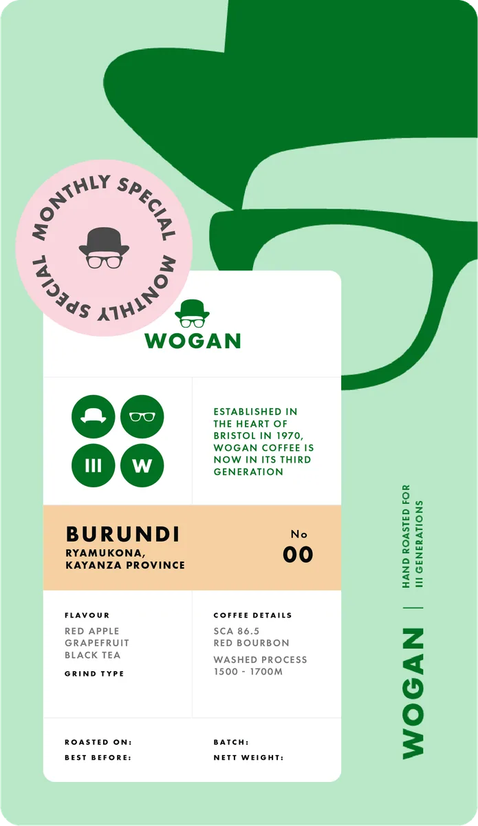 monthly special - burundi, ryamukona, kayanza province coffee by wogan coffee roastery shop & brew bar