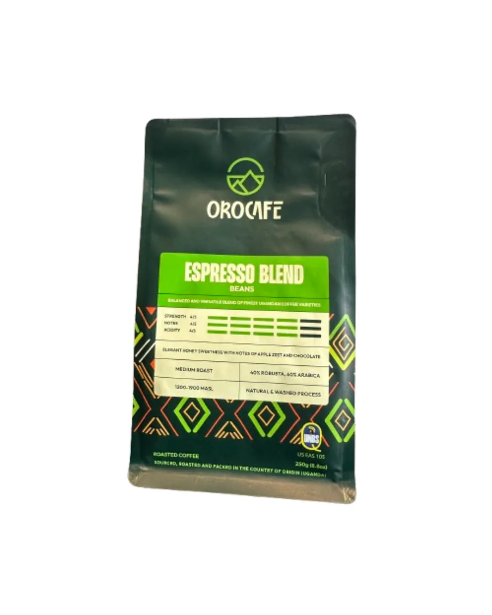 espresso blend roasted coffee beans – 250g - uganda coffee by baruch coffea products