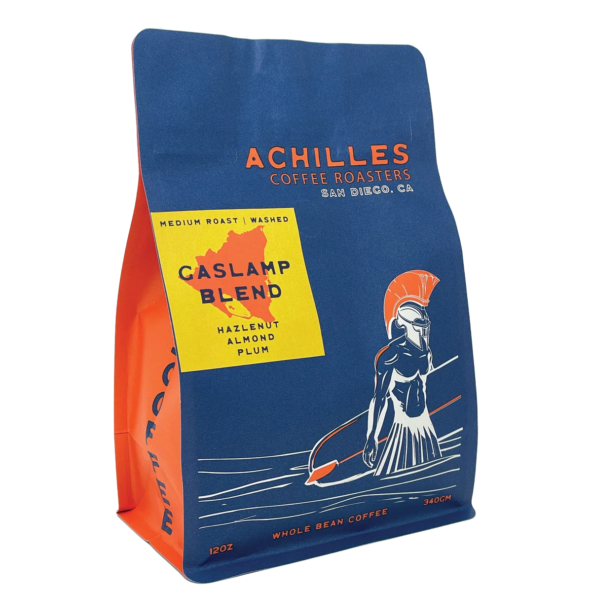 gaslamp blend of medium roast nicaraguan coffee coffee by achilles coffee solana beach