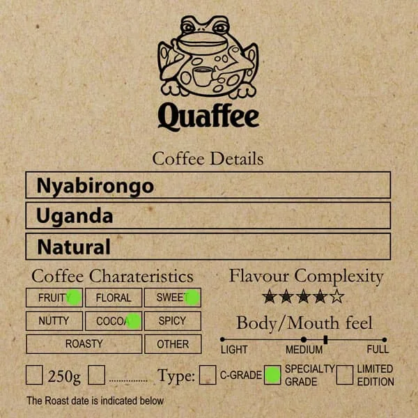 ugandan nyabirongo natural lot 1 coffee - ethiopia + uganda coffee by quaffee, coffee roastery