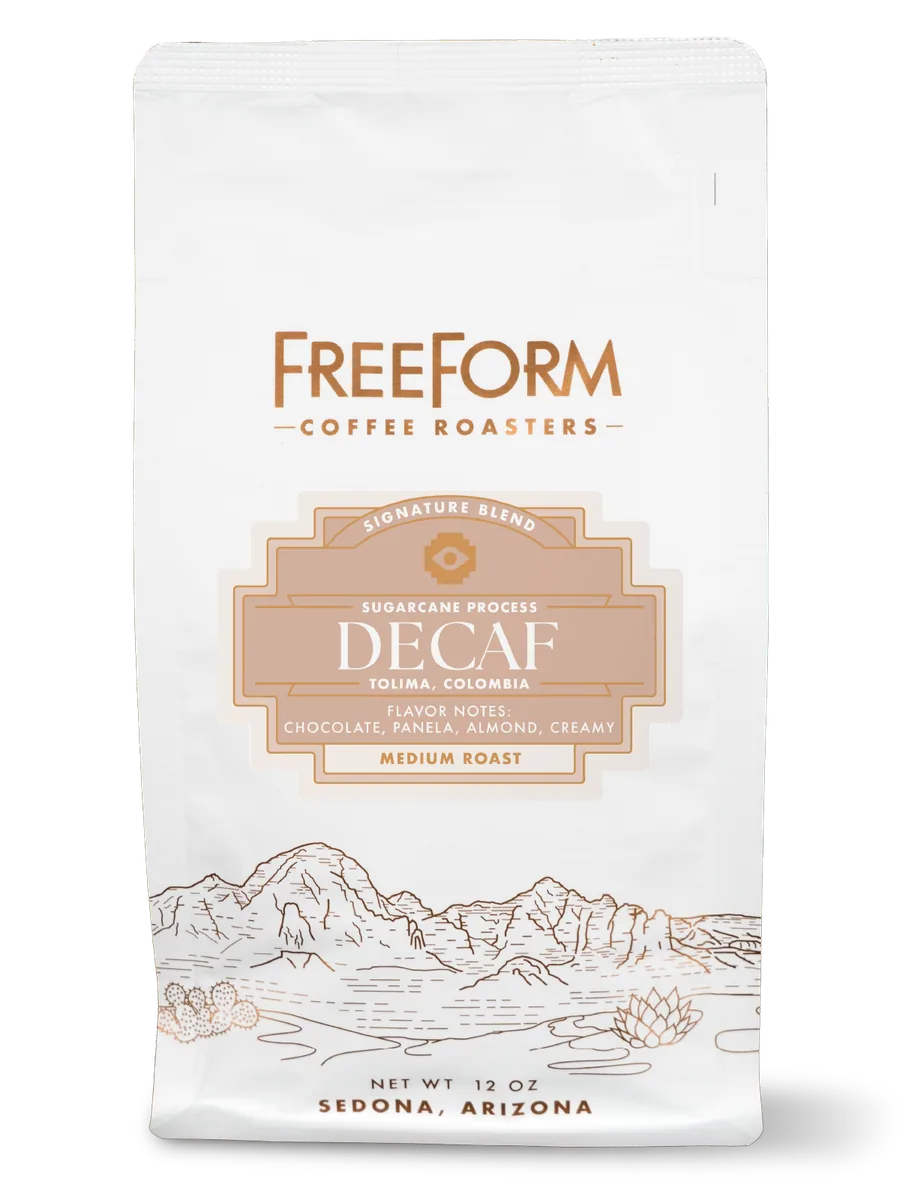 decaf colombia sugarcane coffee by freeform coffee roasters