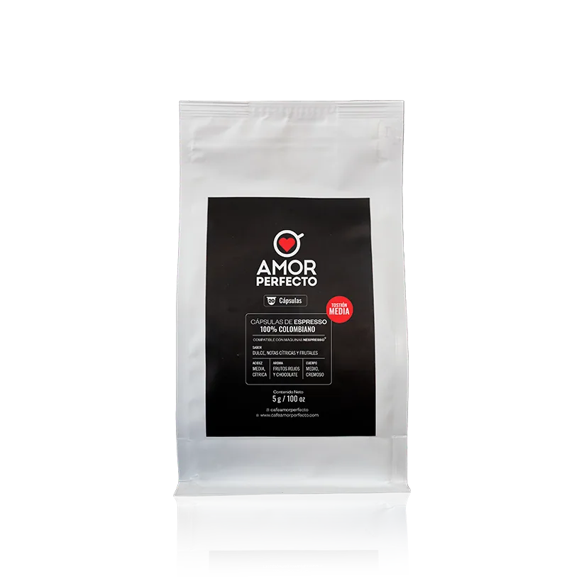cápsulas espresso tostión media - colombia coffee by amor perfecto
