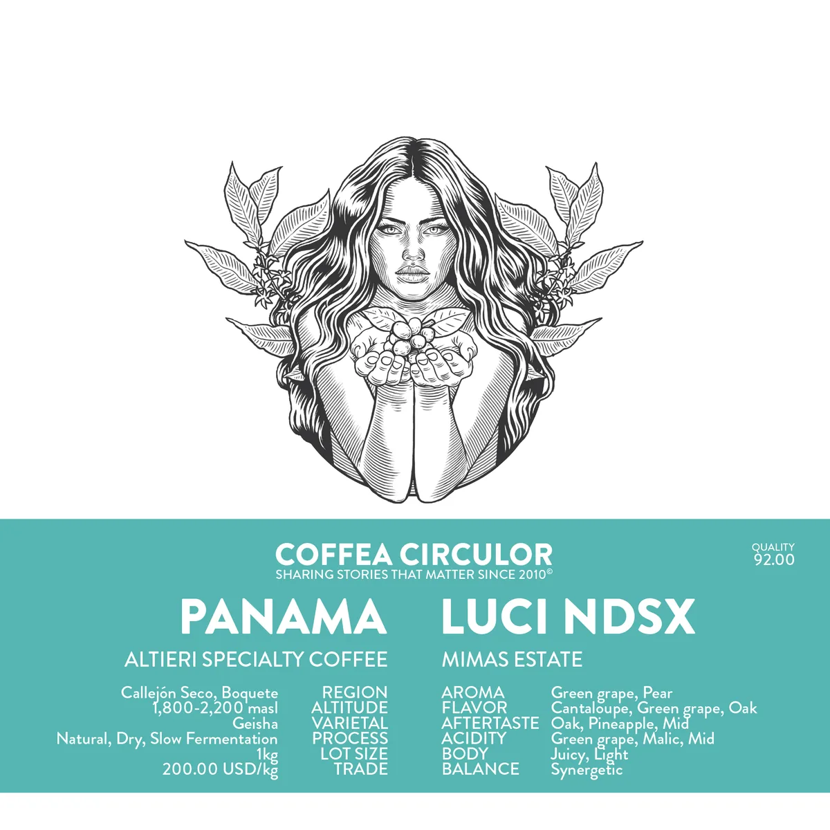 panama luci geisha natural dry slow ndsx - panama coffee by coffea circulor