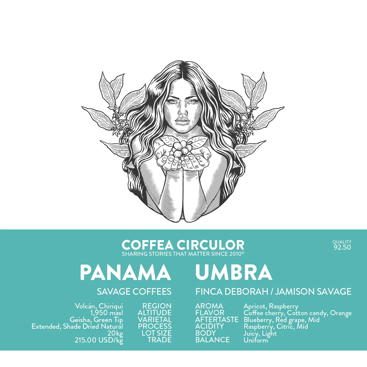 panama savage coffees finca deborah geisha umbra extended shade dried natural - panama coffee by coffea circulor