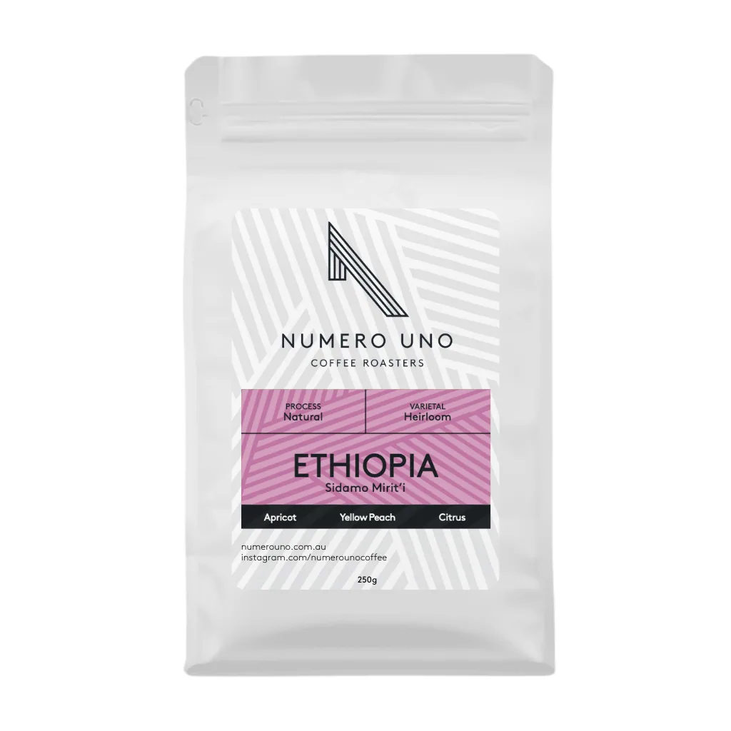 ethiopia, sidamo mirit'i (natural) coffee by numero uno coffee roasters