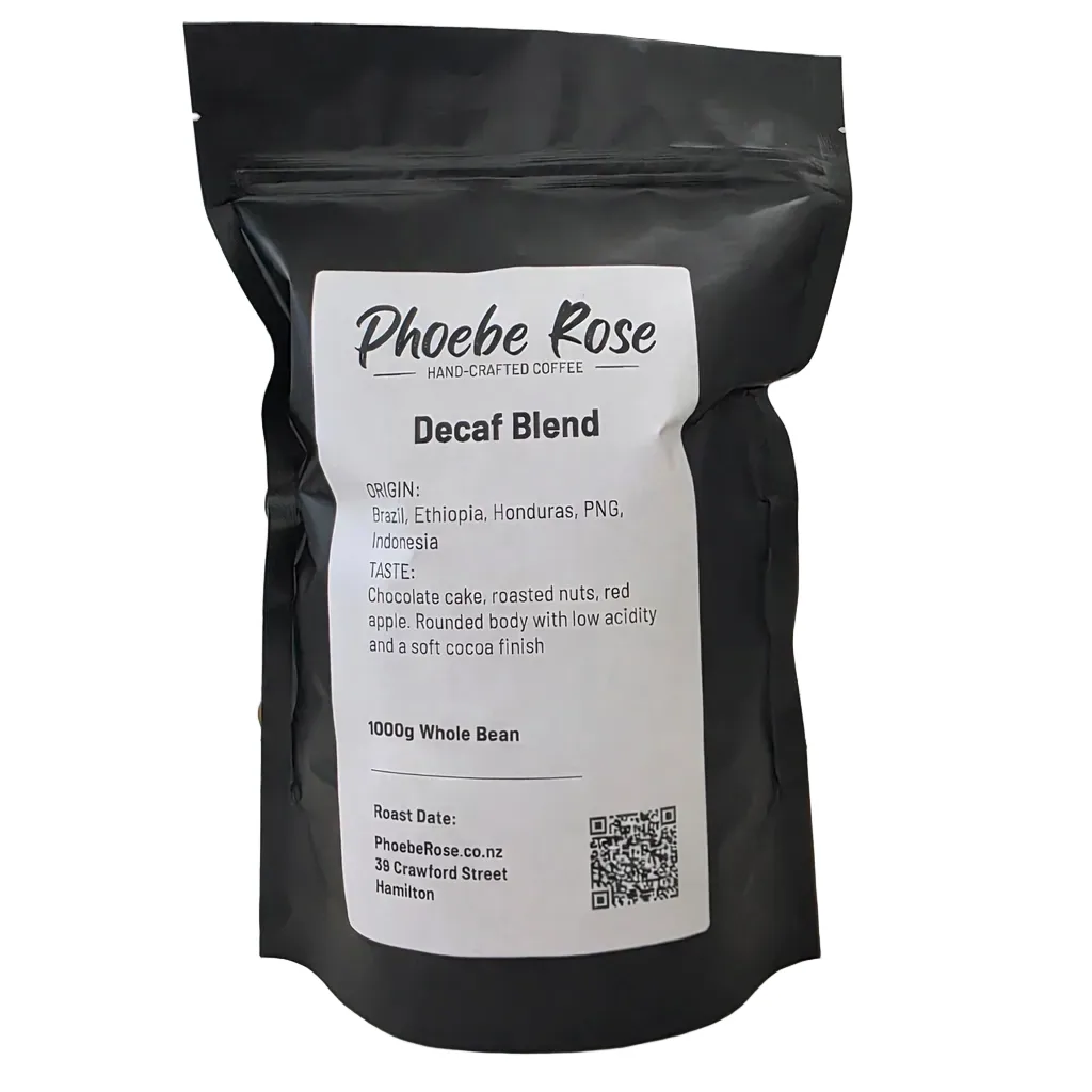 decaf blend coffee by phoebe rose coffee roaster