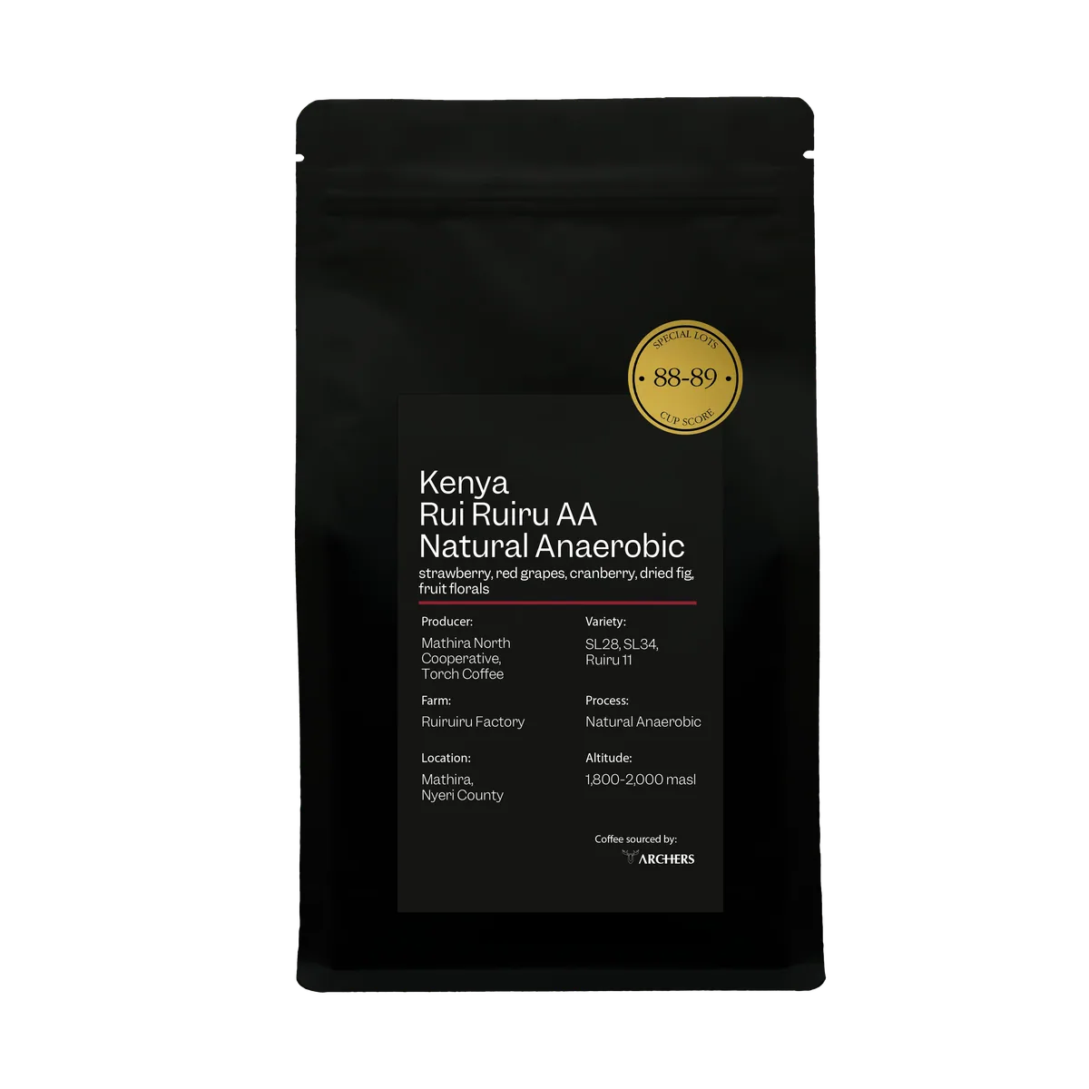 kenya - rui ruiru aa natural anaerobic - kenya coffee by archers coffee