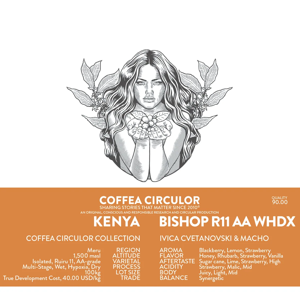 kenya coffea circulor bishop isolated ruiru 11 aa multi-stage wet hypoxia dry whdx - kenya coffee by coffea circulor