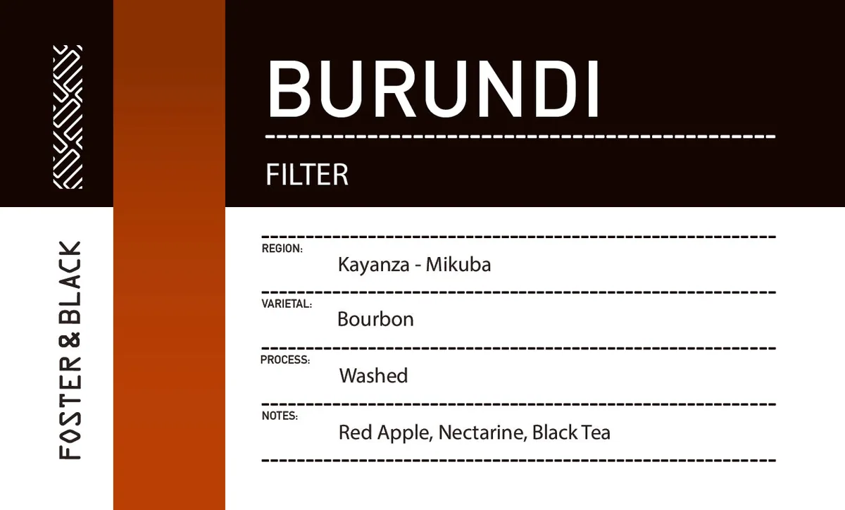 burundi - kayanza mikuba {filter} coffee by foster & black specialty coffee roastery