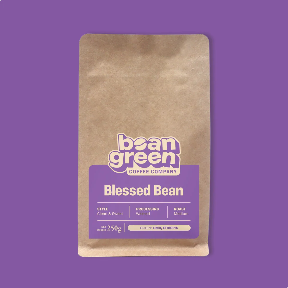 blessed bean coffee by the bean green coffee roastery.