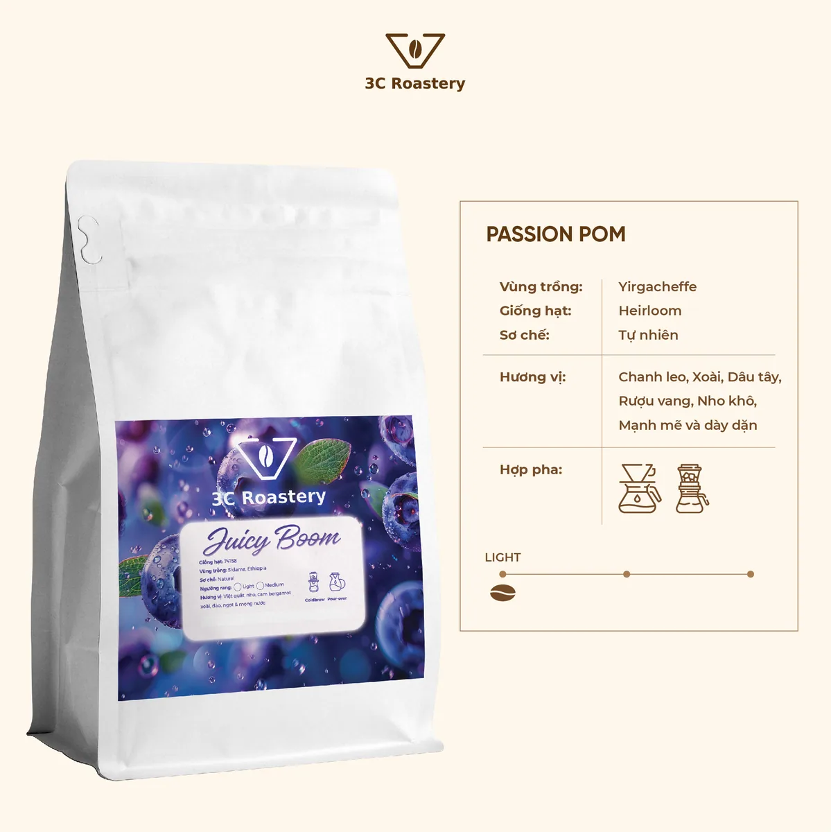 juicy boom - ethiopia coffee by 3c roastery - nguyễn văn lộc