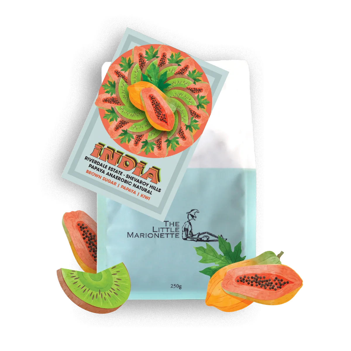 india | riverdale estate ~ papaya anaerobic natural coffee by the little marionette coffee roastery
