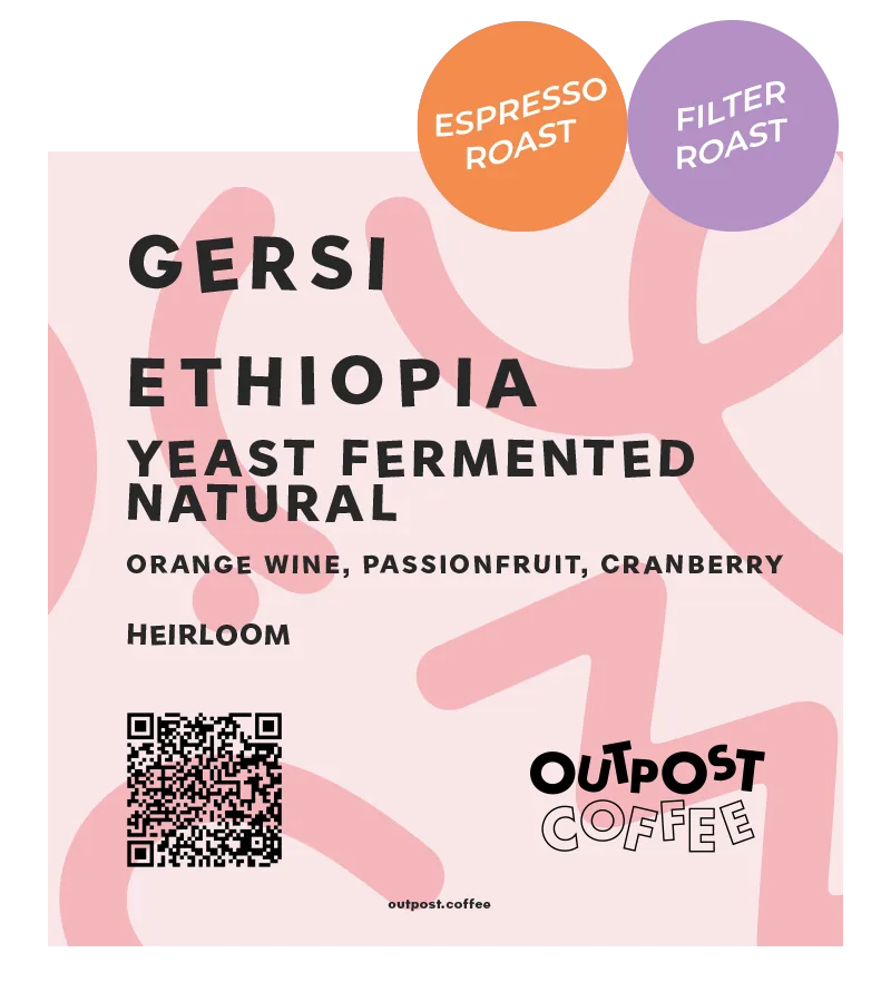 gersi, yeast fermented natural, ethiopia coffee by outpost coffee roasters