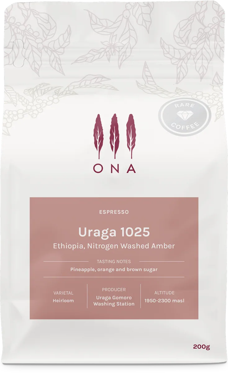 uraga 1025, ethiopia, nitrogen washed amber coffee by ona