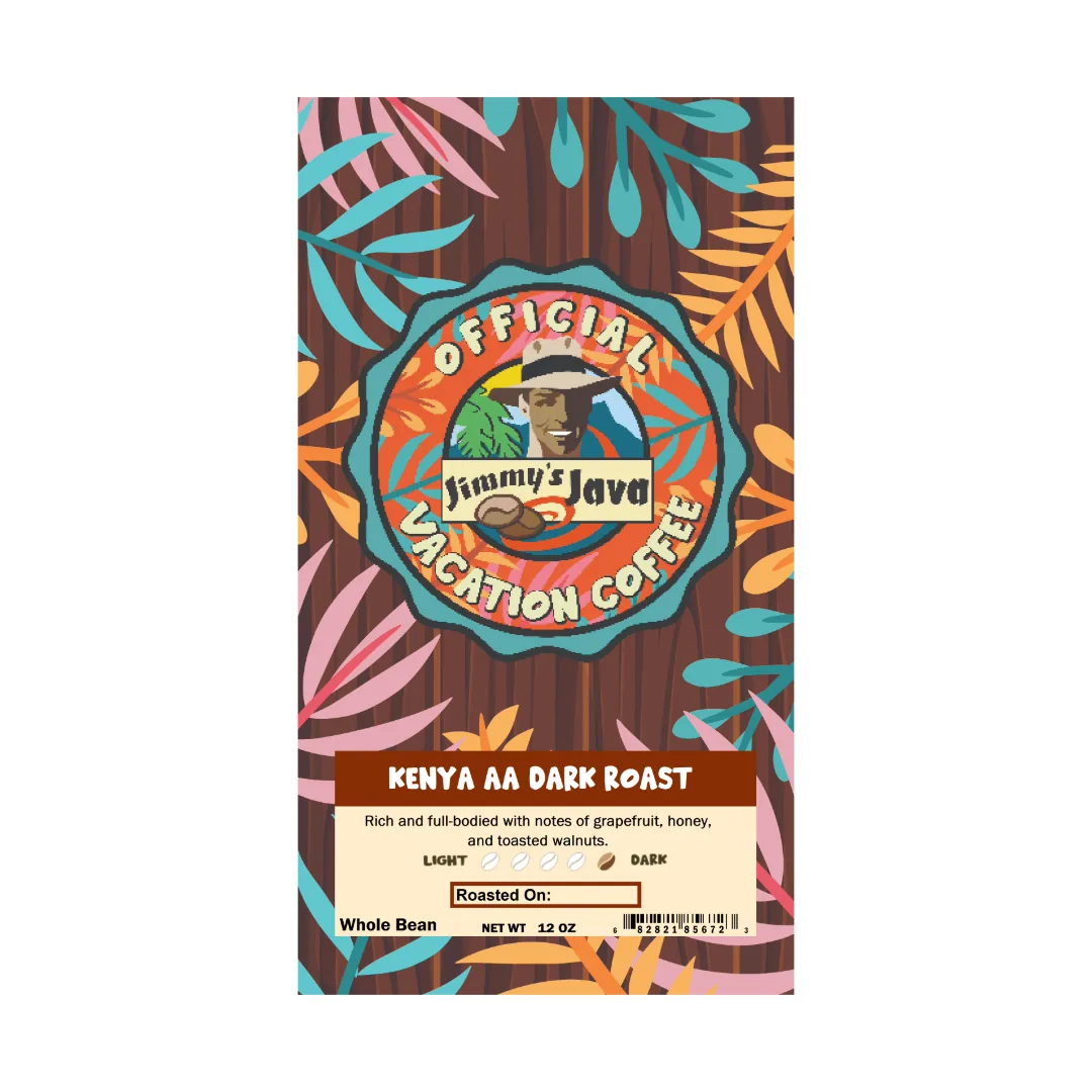 4oz bag of kenya kiplal aa dark roast coffee coffee by jimmy's java