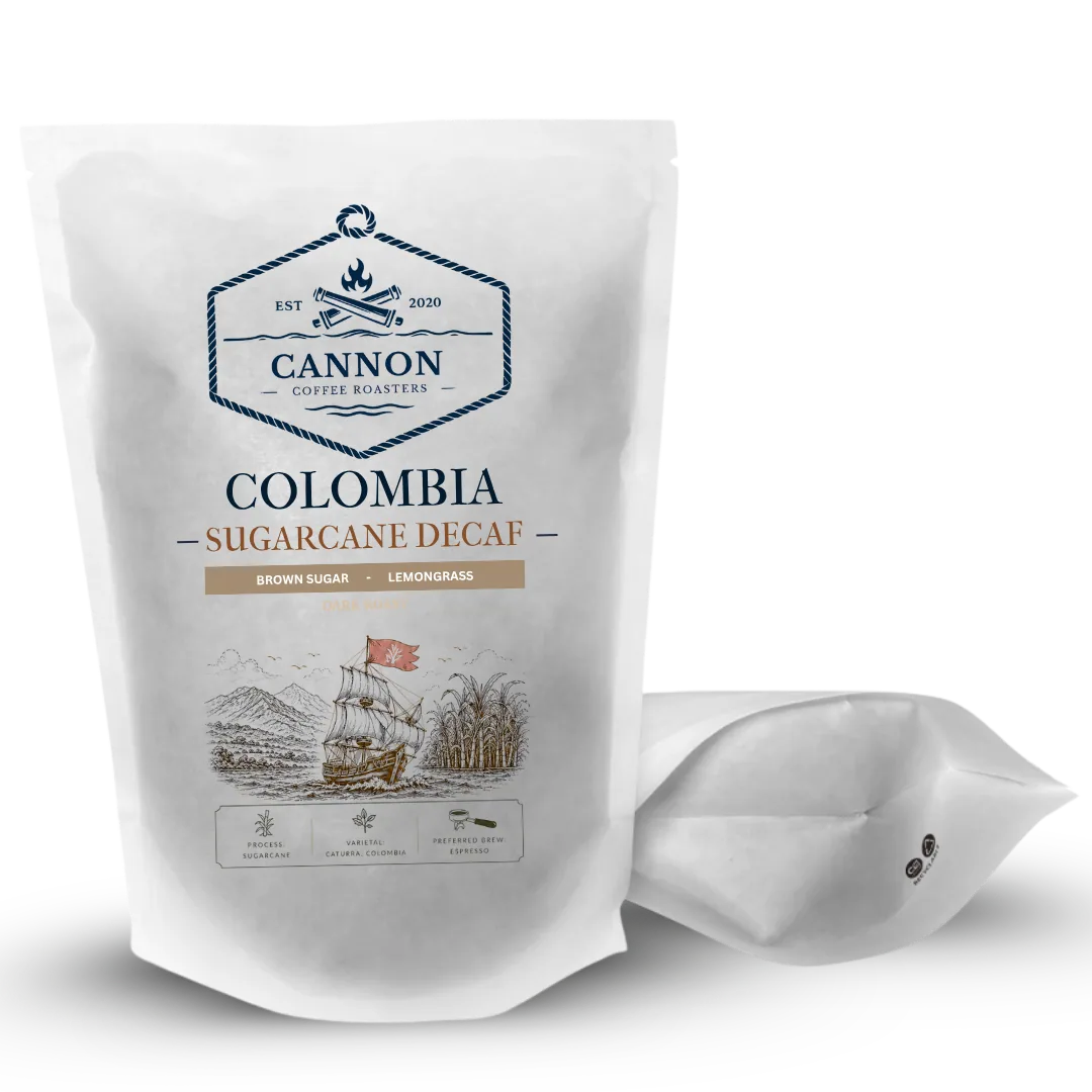 colombia sugarcane decaf coffee by cannon coffee roasters