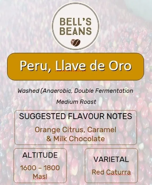 peru, llave de oro coffee by bells beans - local coffee roaster | specialty coffee beans