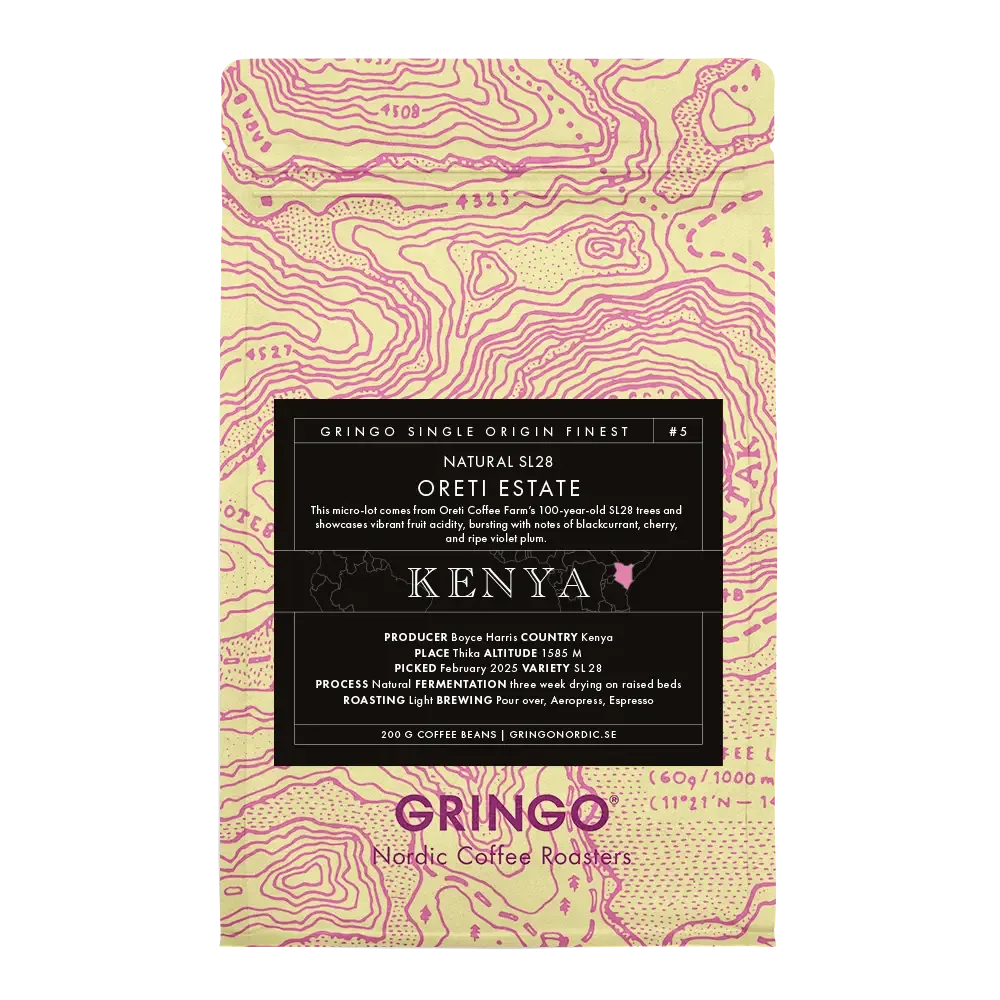 kenya oreti sl28 natural coffee by gringo nordic coffee roasters