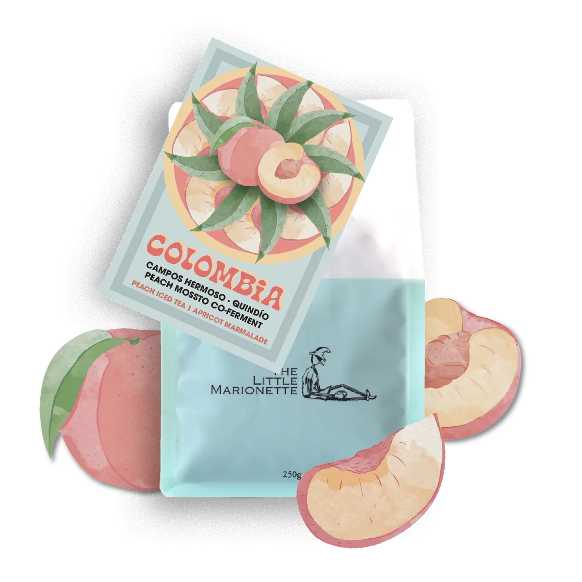 colombia |  campos hermoso ~ quindío peach mossto coffee by the little marionette coffee roastery