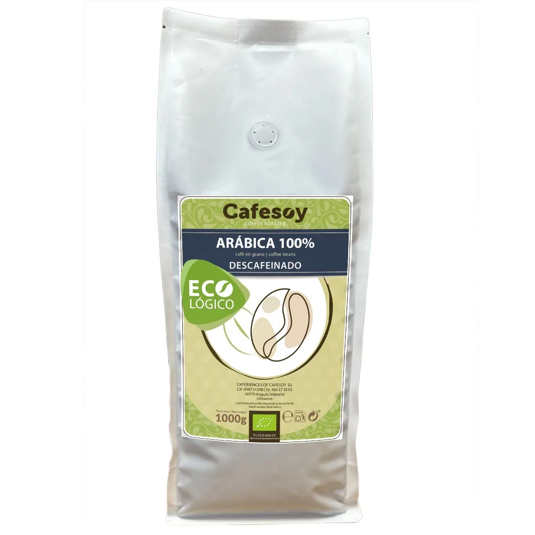 cafe descafeinado ecologico 1 kg. coffee by cafés cafesoy | café especialidad | tienda café online