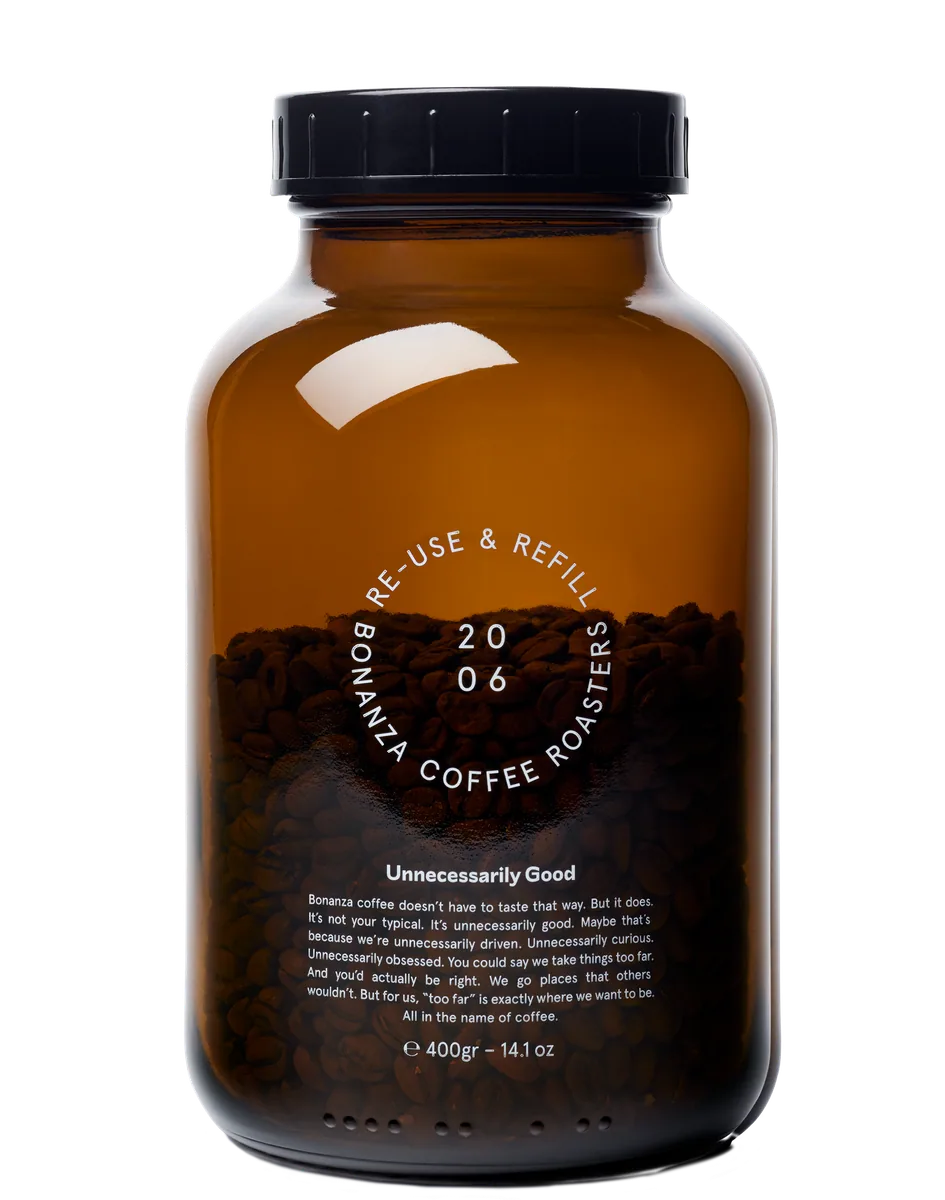 gogogu re-use & refill jar coffee by bonanza coffee roasters