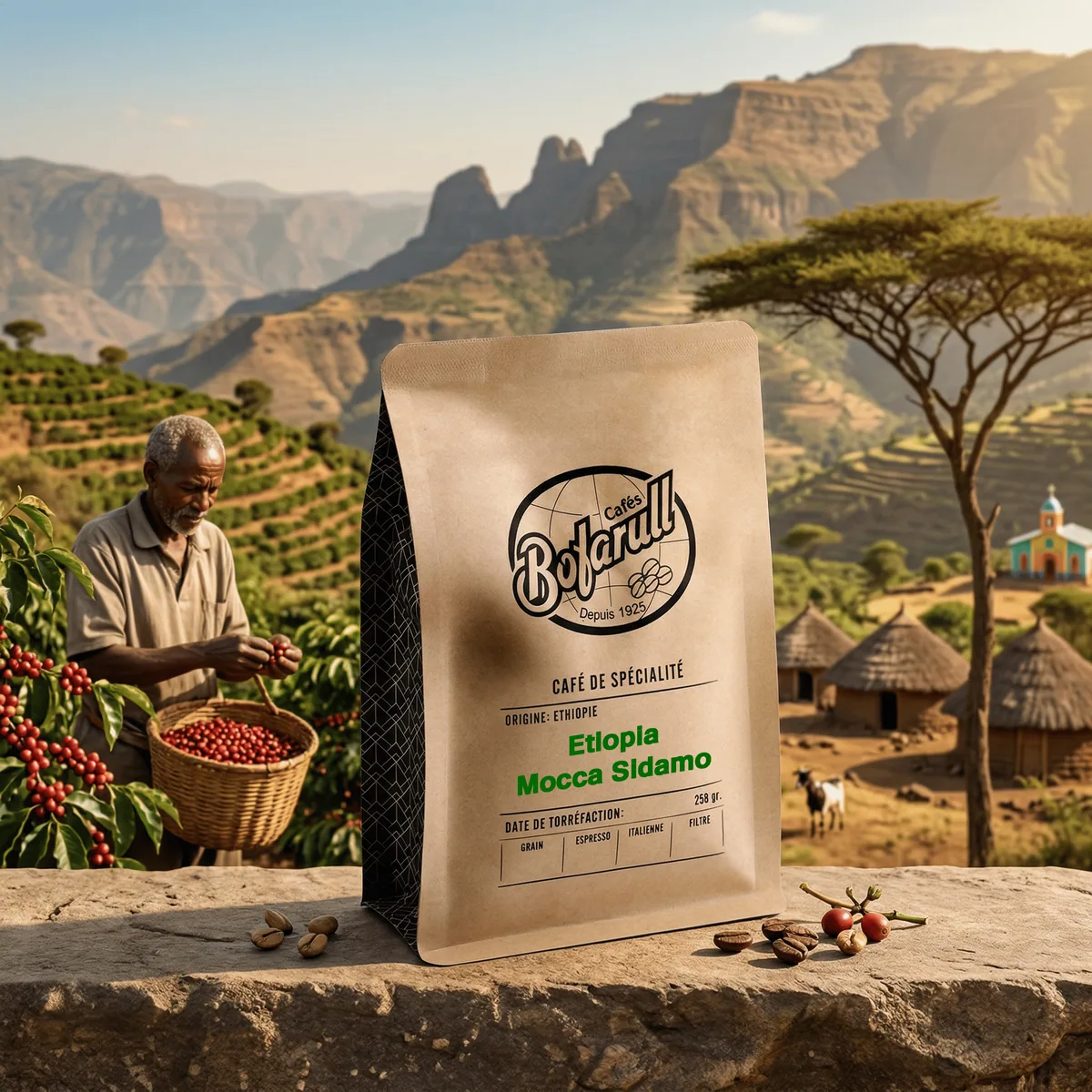 café etiopía mocca sidamo 250gr coffee by cafès bofarull - café de especialidad