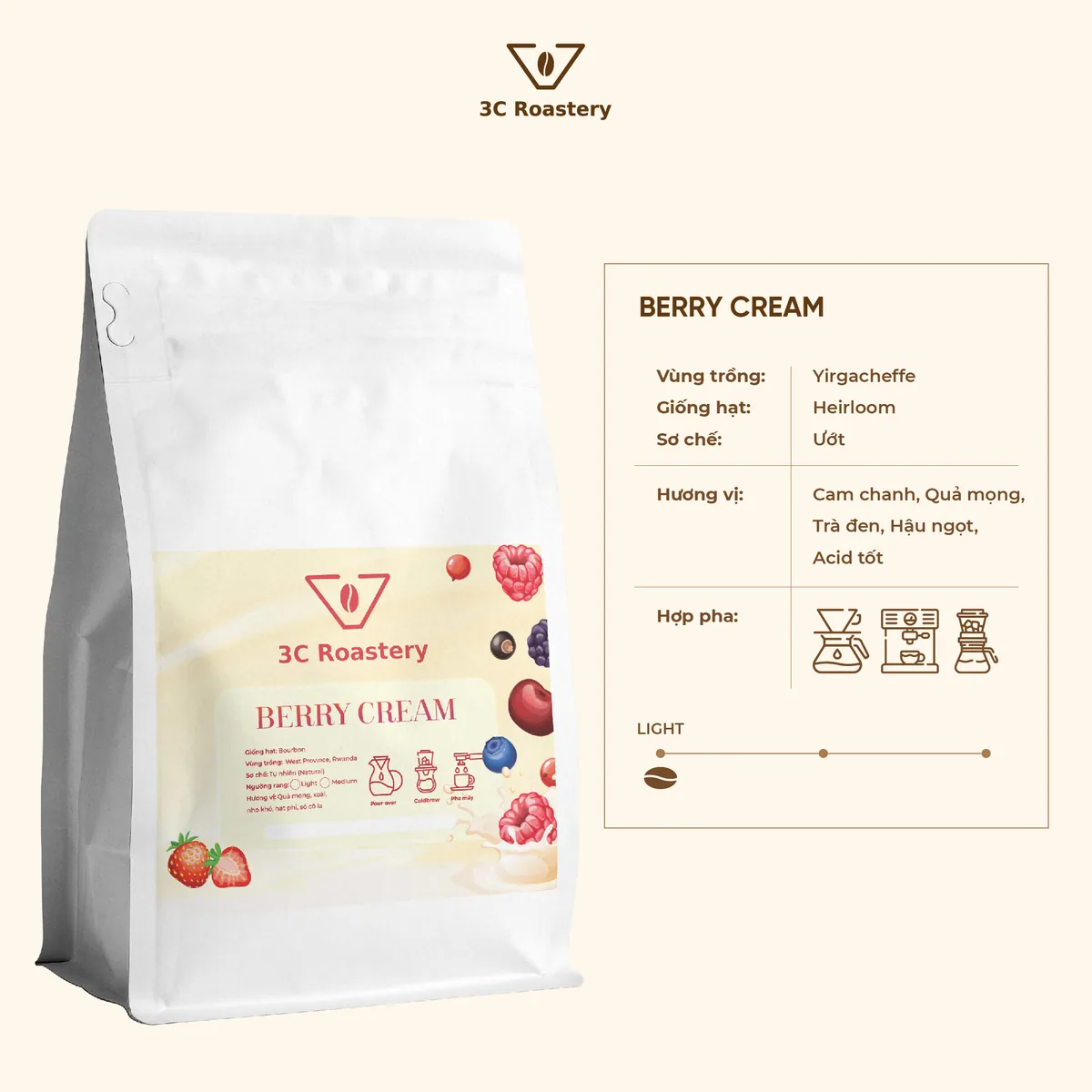berry cream - rwanda coffee by 3c roastery
