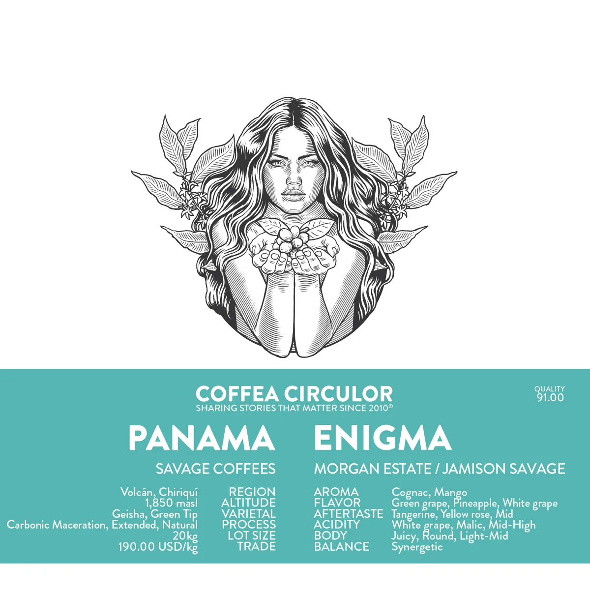 panama savage coffees morgan estate enigma geisha carbonic maceration extended natural - panama coffee by coffea circulor