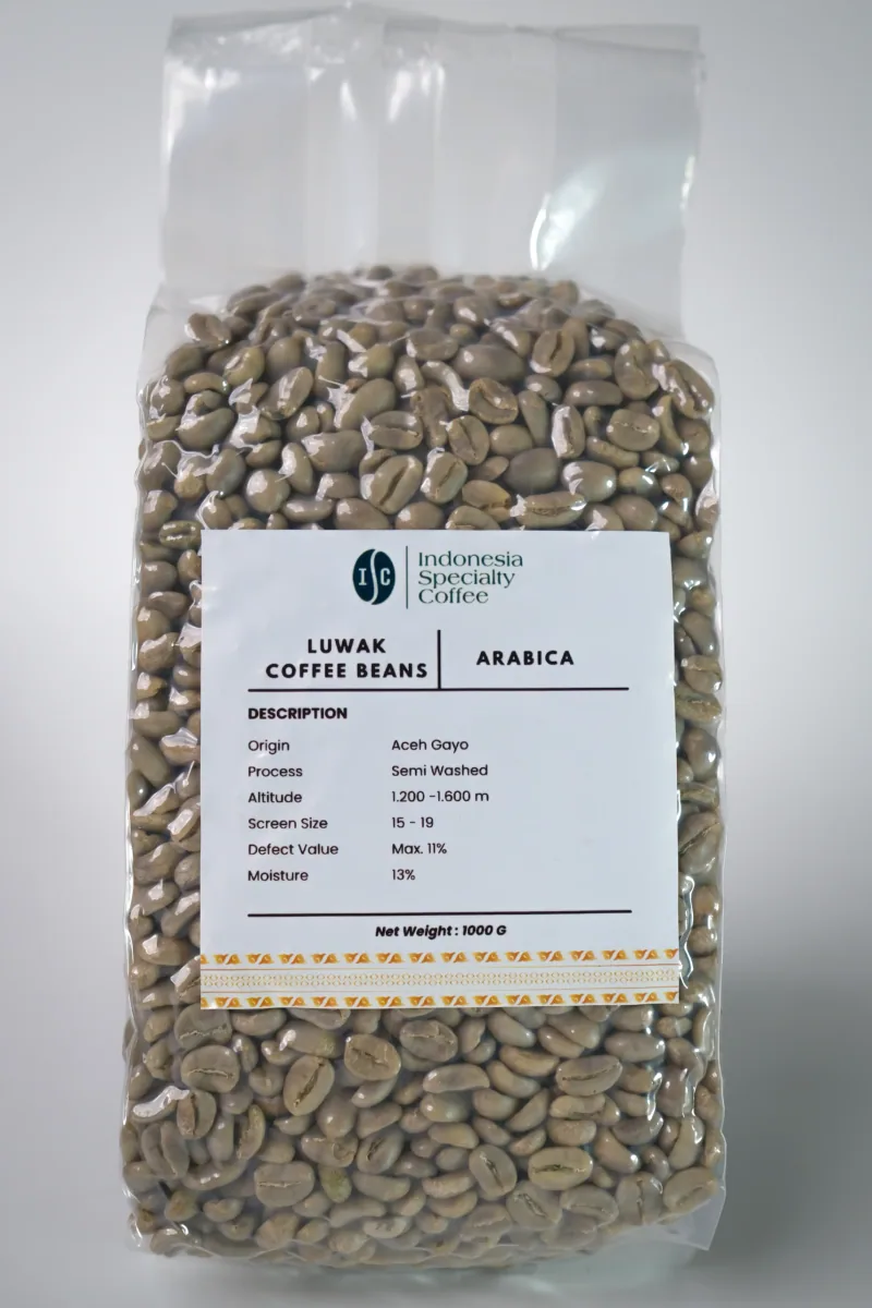 kopi luwak green coffee beans - indonesia + sumatra coffee by pt. indonesia specialty coffee