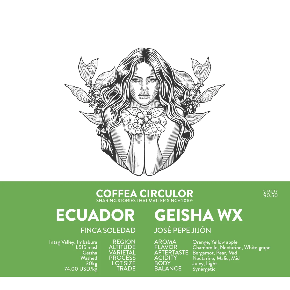 ecuador finca soledad pepe geisha washed wx - ecuador coffee by coffea circulor