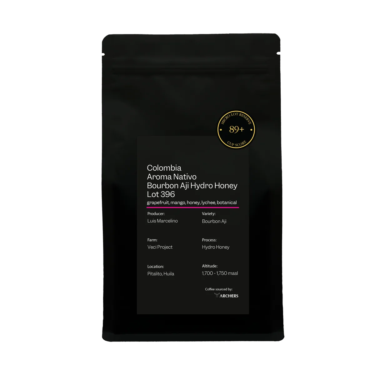 colombia - aroma nativo bourbon aji hydro honey lot 396 - colombia coffee by archers coffee