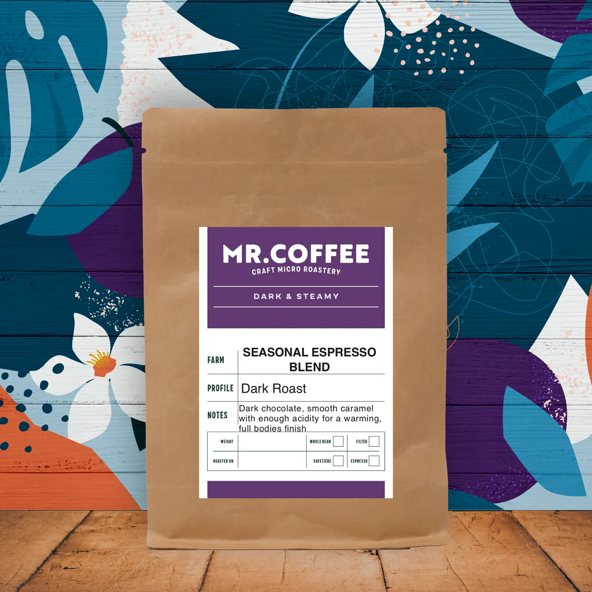 seasonal espresso blend - dark roast coffee by micro roastery