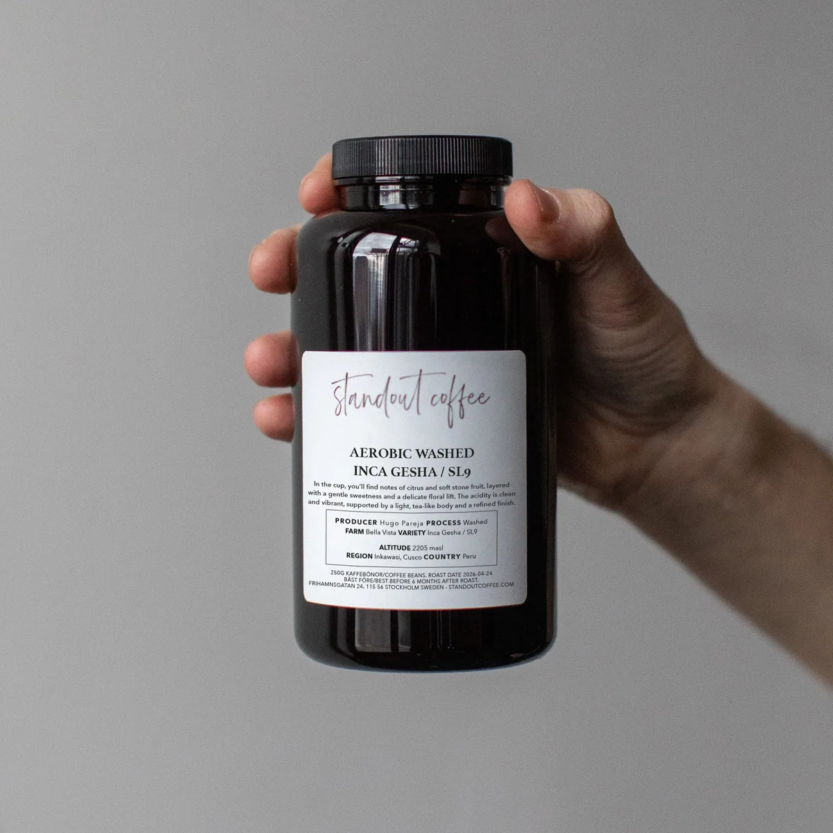 aerobic washed inca gesha / sl9 by hugo pareja, cusco, peru coffee by standout coffee