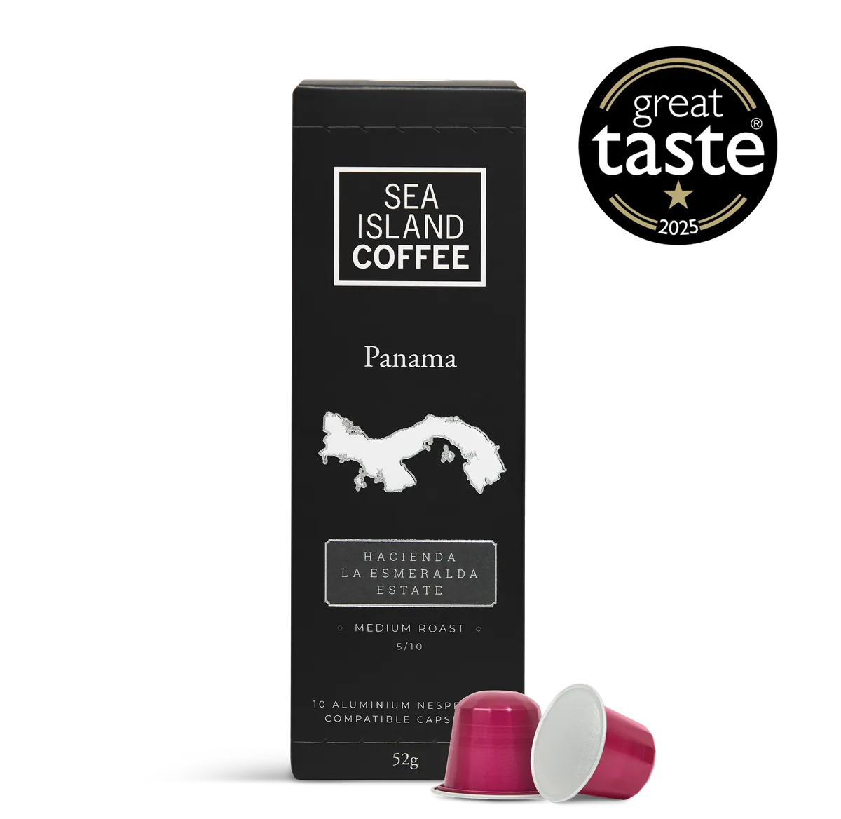 panama geisha coffee pods, hacienda la esmeralda coffee by sea island coffee