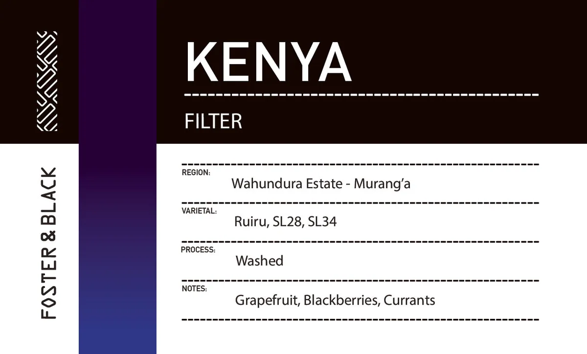 kenya - wahundura estate {filter} coffee by foster & black specialty coffee roastery