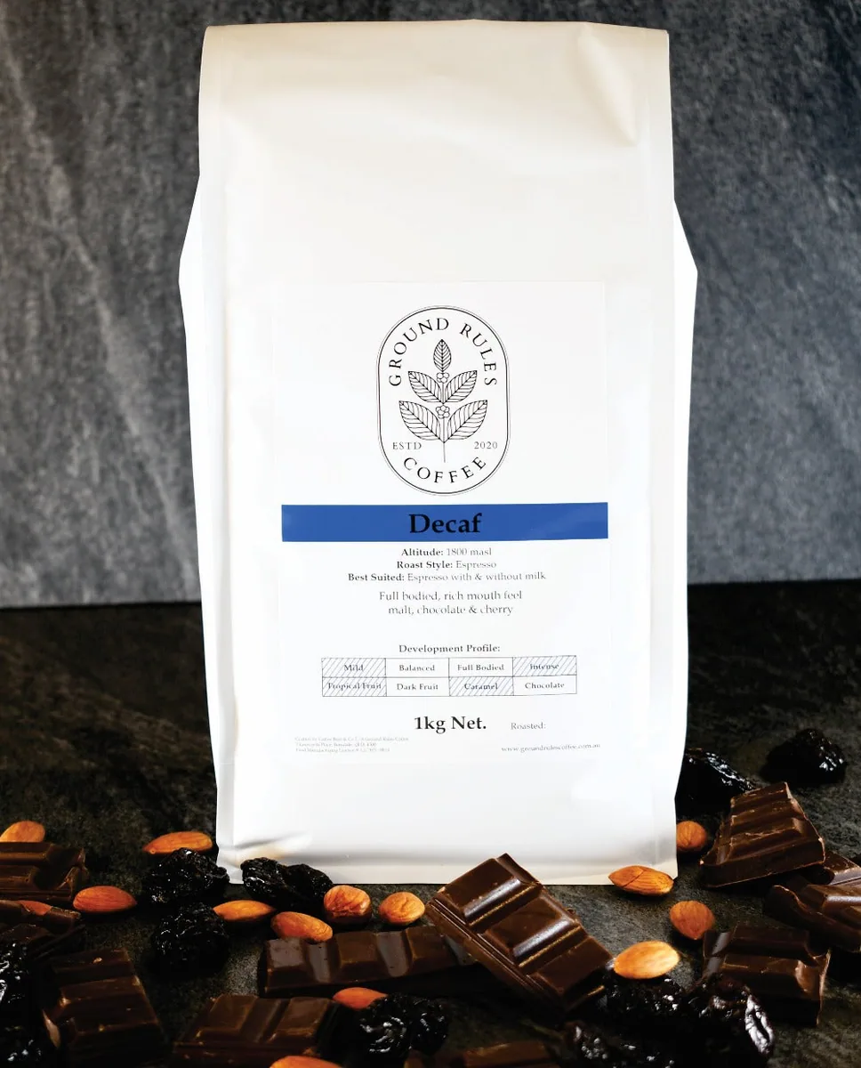 decaf coffee sugarcane processed coffee by ground rules coffee roastery / cafe / bar
