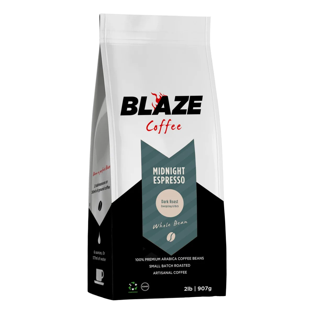 midnight espresso - dark roast espresso coffee by blaze coffee roasters
