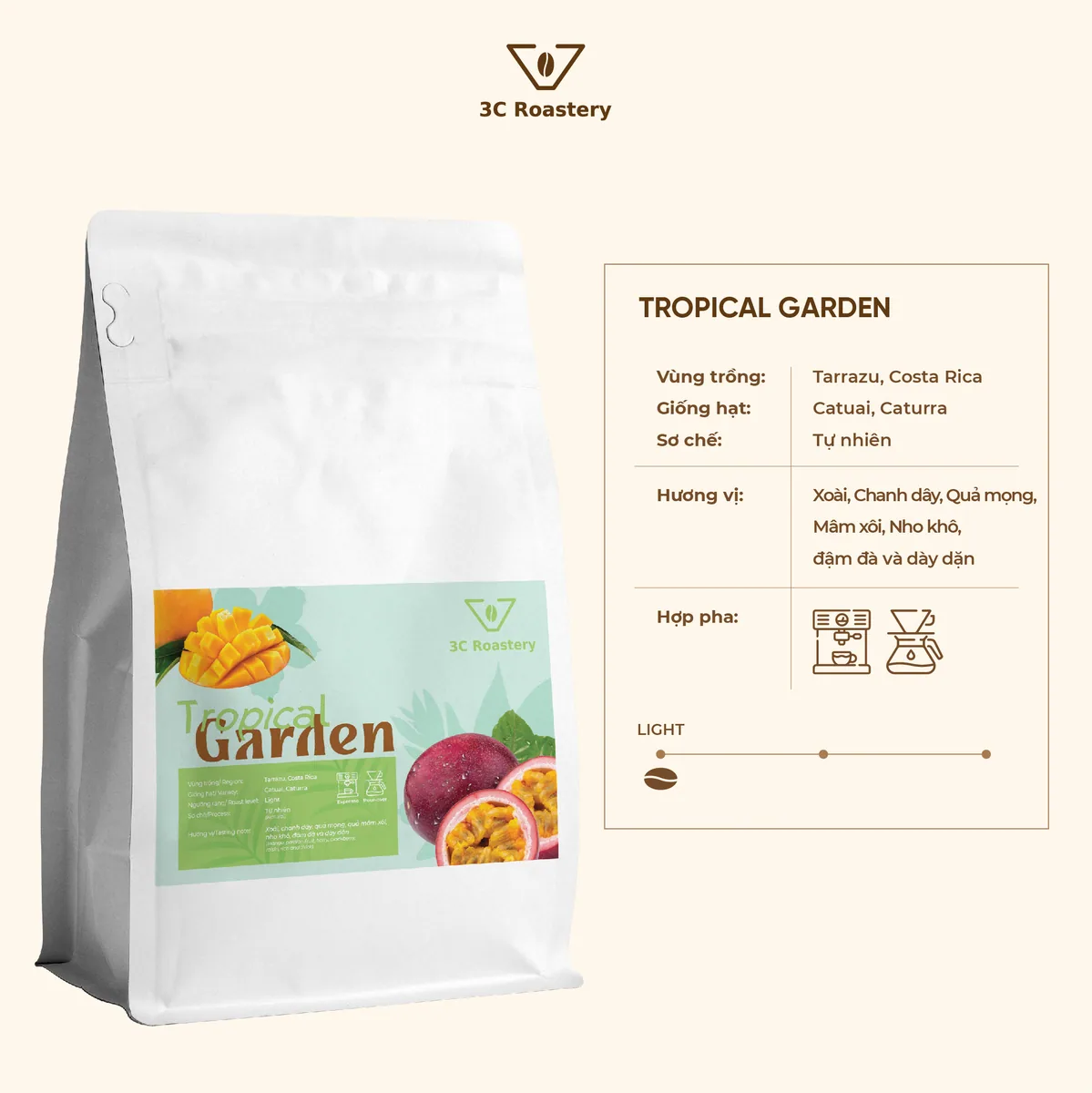 tropical garden - costa rica coffee by 3c roastery - nguyễn văn lộc