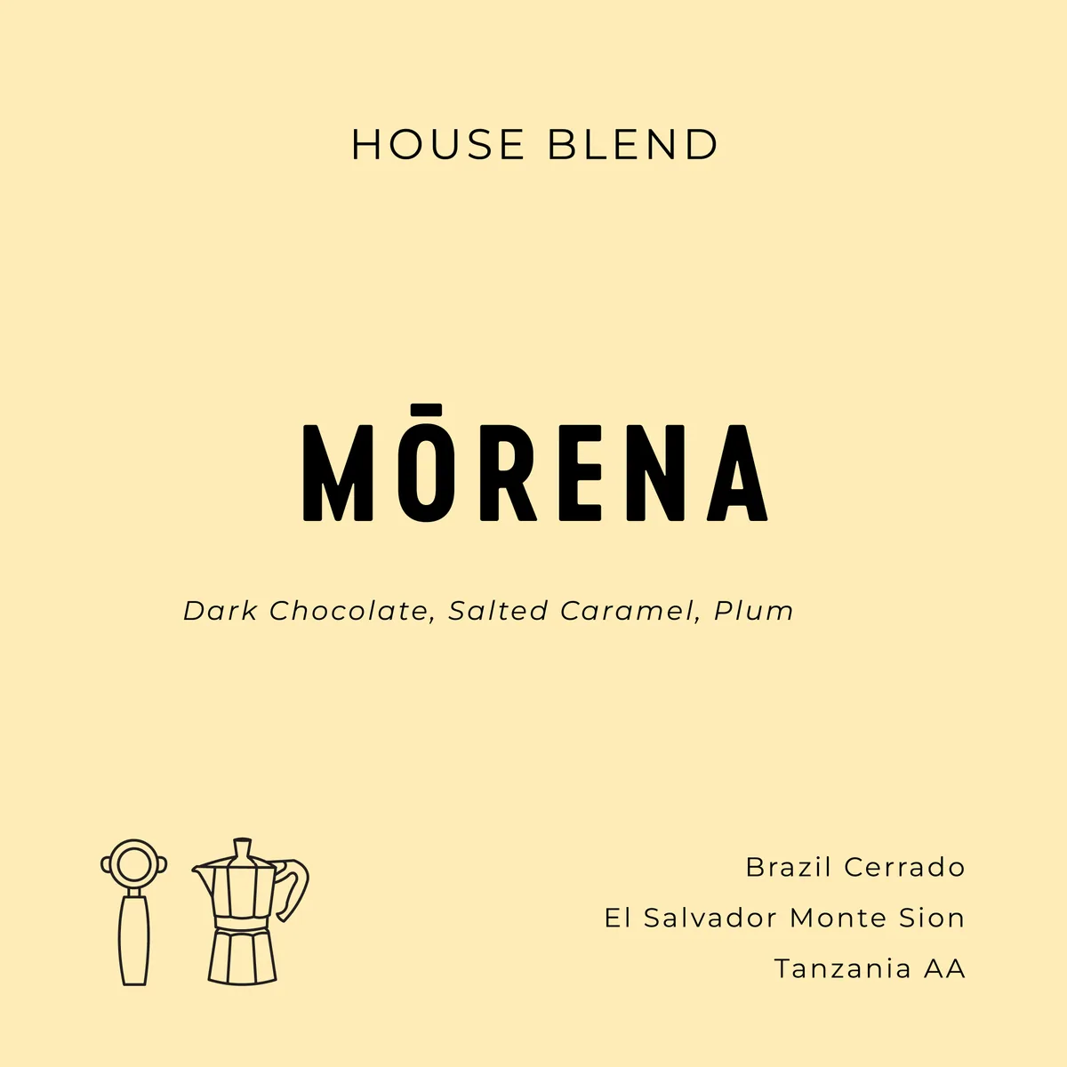 mōrena - house blend - tanzania + brazil + el salvador coffee by espresso workshop coffee roasters