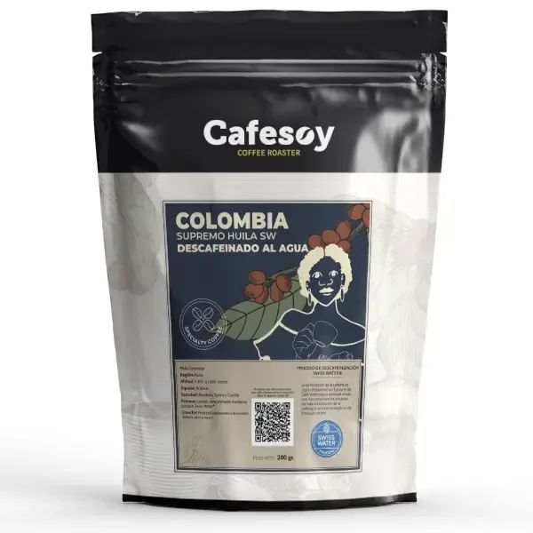 colombia supremo huila sw – descafeinado al agua 200 gr. – café de especialidad coffee by cafés cafesoy | café especialidad | tienda café online